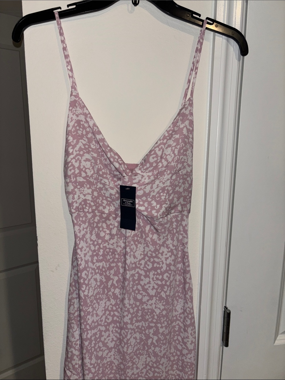 Abercrombie & Fitch Pink and White Leopard-Print Maxi Slip Dress